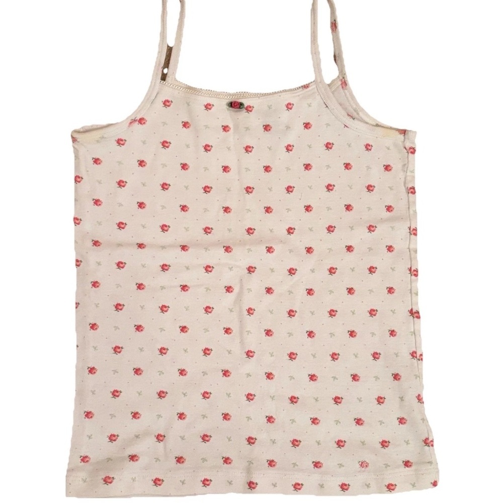 Janie and Jack Pink Flower Rose Cotton Tank Top Camisole Girls 10-12